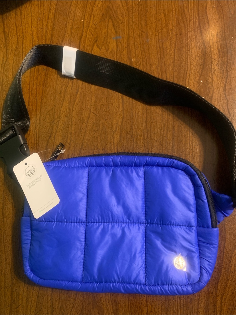 NWT Mayim Blue Puffer Traveling Fanny Pack